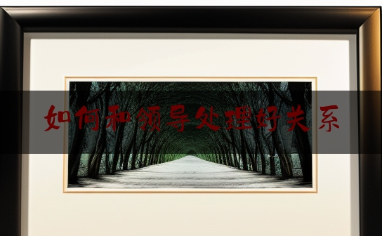 如何和领导处理好关系